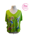 Remera Rita Ballena del amor con Palmera, verde lima XL