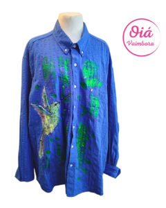 Camisa Colibrí, azul XXXL oversize