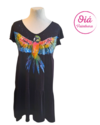 Vestido Miel Guacamayo poderoso, negro de M a XL