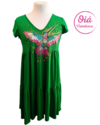 Vestido Miel Colibrí generoso, verde bennetton de M a XL -