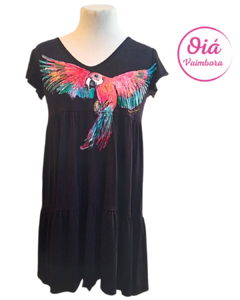 Vestido Miel Guacamayo poderoso, negro de M a XL -