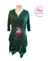 Vestido Beleza Benteveo Rojo, verde botella S/M