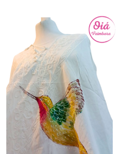 Vestido Alegría Colibrí, blanco abarca hasta XL - comprar online