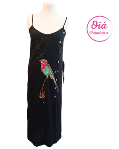 Vestido Anastasia ave de la noche, negro abarca hasta L -