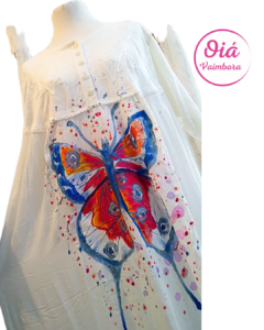 Vestido Ramira Mariposa Mensajera, blanco abarca hasta XXXL - comprar online