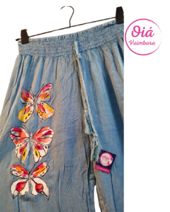 Pantalón Indi Mariposas, celeste M - comprar online