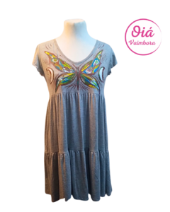 Vestido Miel Mariposa de la libertad, gris melange de M a XL - - comprar online