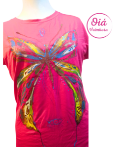 Remera Comarca Mariposa, fucsia M -