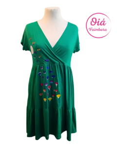 Vestido Luna Flores hasta la luna, verde esmeralda abarca desde M a XL - - comprar online