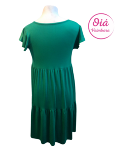 Vestido Miel Flores hasta la luna, verde esmeralda de M a XL en internet