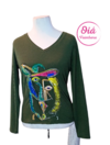 Remera Rukawe Picasso, verde oscuro talle único abarca hasta L -