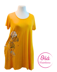 Vestido Paula amarillo flores de M a XL