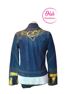 Campera Malaquita Corazón Alado, jeans M - Oiá Vaimbora