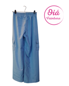 Pantalón Cargo Lual celeste flores M/L - comprar online