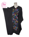 poncho fiambala negro pintado flores