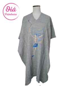 poncho fiambala gris pintado bailarina