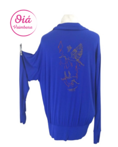 campera Ámsterdam azul estampa aves