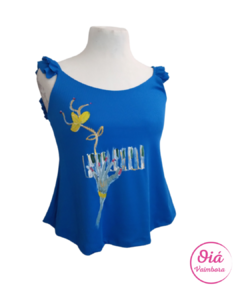 musculosa Camilo azul pintada manos piano mujeres apasionadas