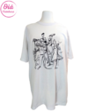 remera urbana blanca jazz estampa