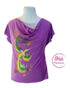 Remera Isolda violeta colibrí M