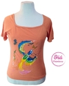 Remera Quadre naranja colibrí M