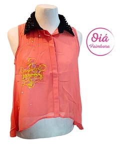 Blusa Babilonia rosa geometría sagrada