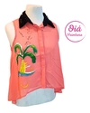 Blusa Babilonia rosa palmera