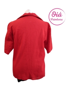 Camisa Guayabera flor pájaro, rojo L - Oiá Vaimbora