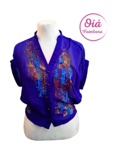 Blusa Blue abstracta M