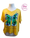 Remera Rita mariposa fantástica, amarillo M/XL -