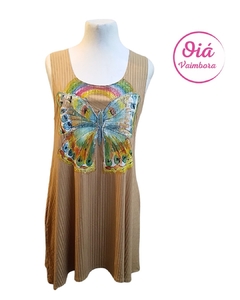 Vestido Lucero mariposa, camel de M a XL