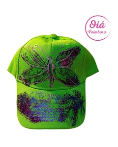 Gorra verde lima mariposa foil