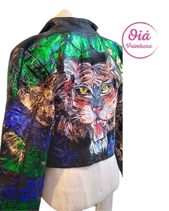 Campera ochentosa tigre cuero M/L - comprar online