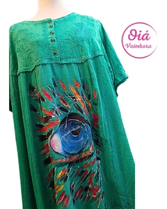 Vestido Ramira ojo salvaje, verde esperanza abarca hasta XXXL