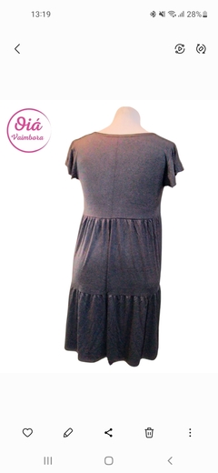 vestido Miel gris espiral verde con plumas de M a XL - comprar online