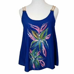 musculosa cadenas flores pintadas