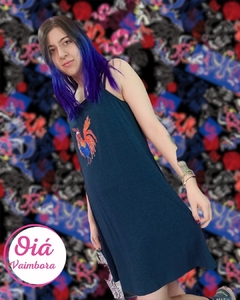 Vestido Cata azul petróleo gallo M,L