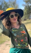 Remera Rukawe Afro, verde oscuro talle único abarca hasta L