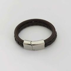 Pulseira dois couro marrom - comprar online