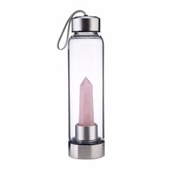 Garrafa De Água Com Cristal Quartzo Rosa Para Elixir na internet