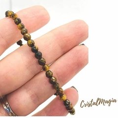 Pulseira Em Olho De Tigre Esferas Pequenas - comprar online