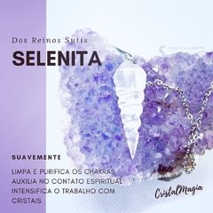 Selenita - Pingente Cone - CristalMagia