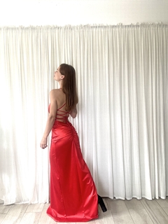 VESTIDO FRUNCE SATEN rojo - Atrápame si puedes