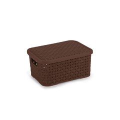 Caixa Organizador Rattan PP Com Tampa Marrom cod. 065/mr