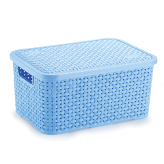 Caixa Organizador Rattan Medio Com Tampa Baby azul cod. 068/AB - comprar online