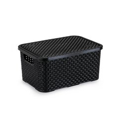 Caixa Organizador Rattan Pequeno Com Tampa Preto cod. 062/pt