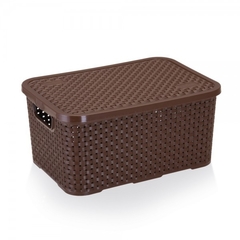 Caixa Organizador Rattan Grande Com Tampa Marrom cod. 069/mr - comprar online