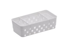 Cesto organizador quadratta c/div 16x8x5cm branco cod.1064