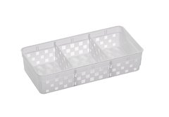 Cesto organizador quadratta c/div 23x11x5cm branco cod.1066