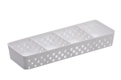 Cesto organizador quadratta c/div 33x11x5cm branco cod.1067